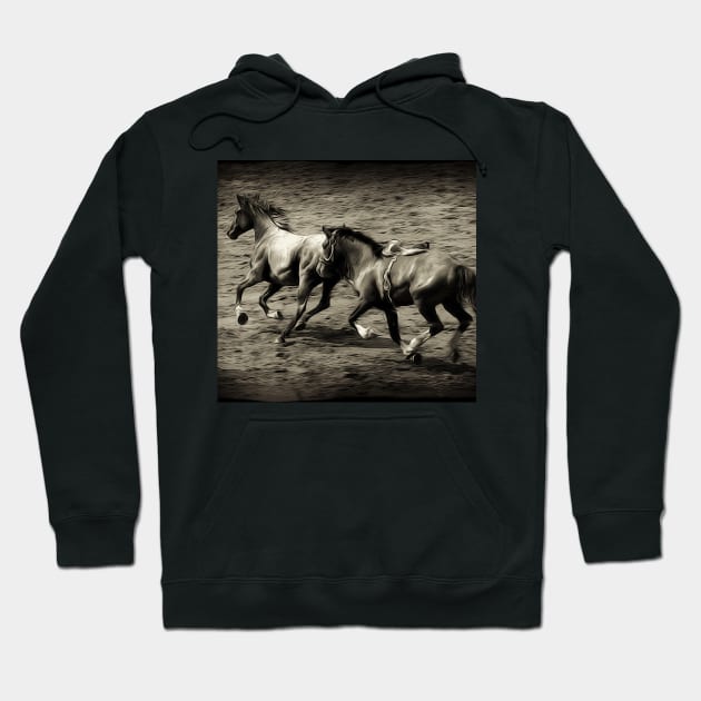 Chasing Freedom - Running Horses Hoodie by Highseller